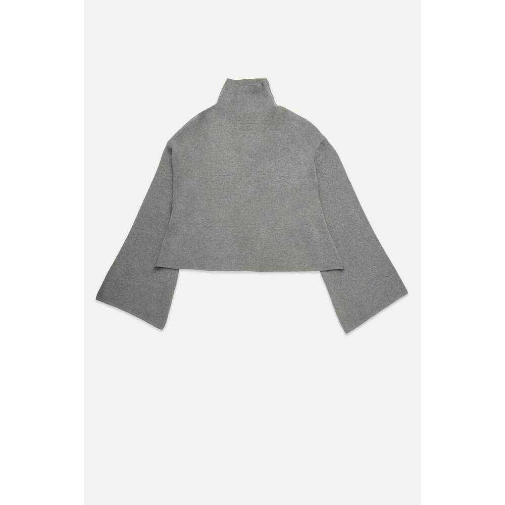 NEW DELUC chuck turtleneck sweater in grey melange - Picture 6 of 6
